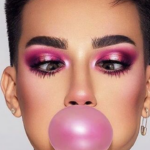 James Charles with bubble gum