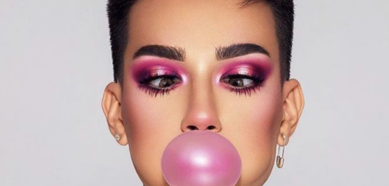 James Charles with bubble gum